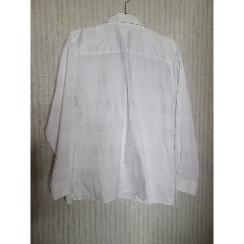 Foxcroft White Plaid Wrinkle Free Button Down Shirt Womens 12 - Picture 3 of 5